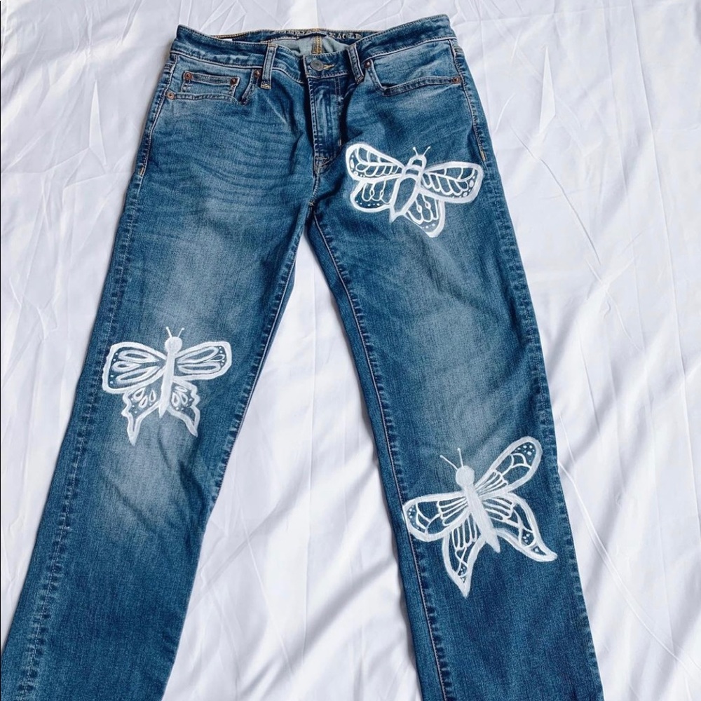 Hand painted American Eagle Jeans